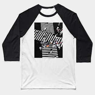 People, City, Intersection, Umbrellas, Fashion art, Modern art, Wall art, Print, Minimalistic, Modern Baseball T-Shirt